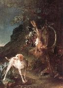 jean-Baptiste-Simeon Chardin Game Still-Life with Hunting Dog painting